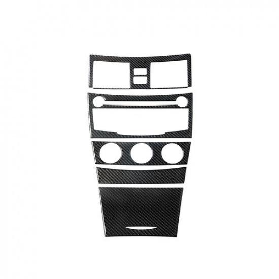 5Pcs Carbon Fiber Interior Central Console Cover Trim For 2007-2011 Toyota Camry