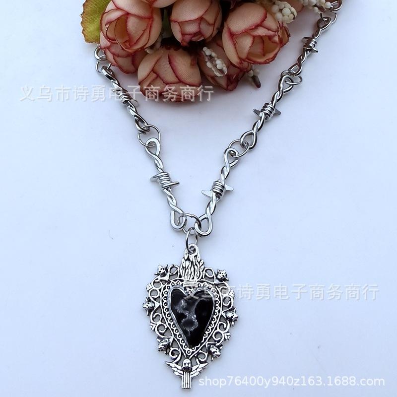 

Маленькие проволочные шипы, цепочка на шею, гочао, мужские и женские аксессуары, панк-готическое ожерелье с любовью