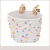 Cute with Rope Handle Bicycle Basket Removable Solid Color Bike Carrier Bag Large Capacity Storage Basket Bike