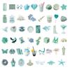 Mint Green Graffiti Stickers - 50 Sheets for DIY Notebook & Luggage Decoration