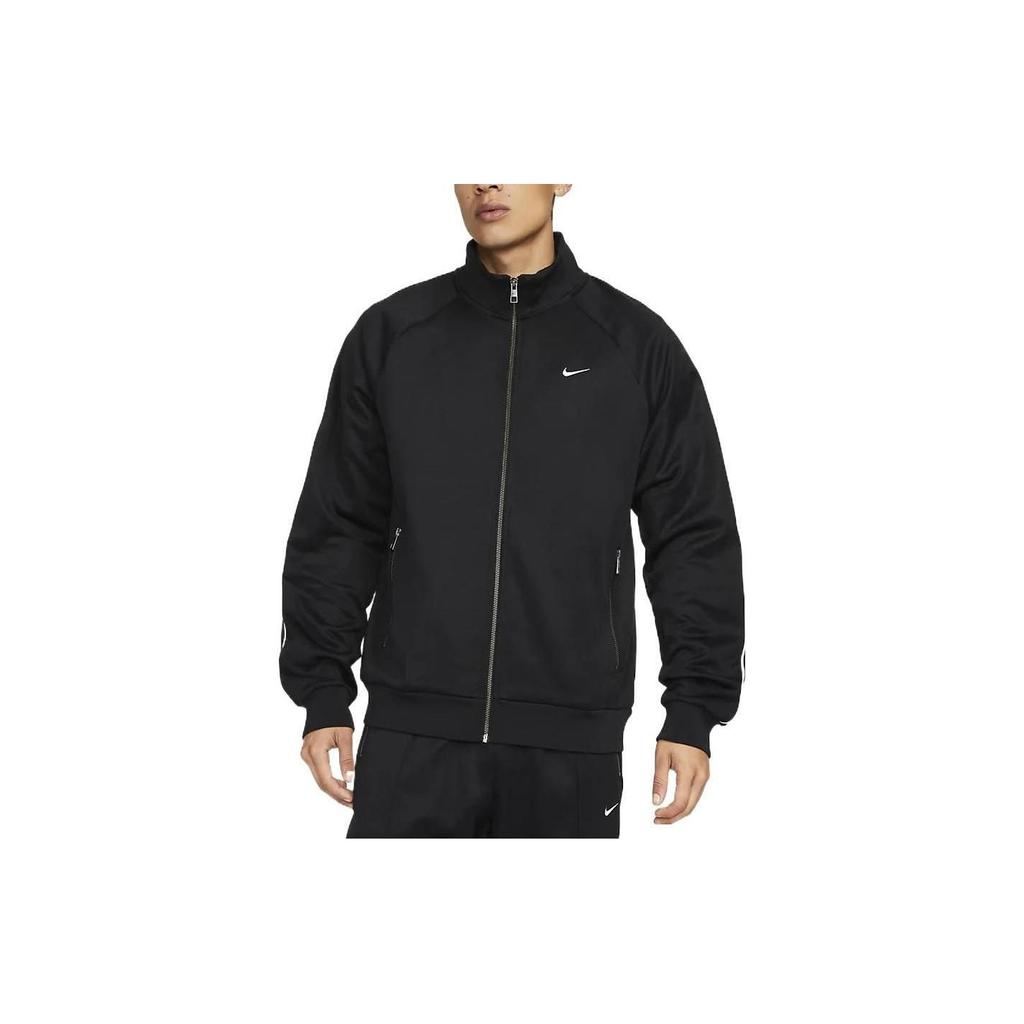 Nike Solid Color Logo Embroidery Zip-Up Stand Collar Jacket Men Jackets Black DQ5004-010