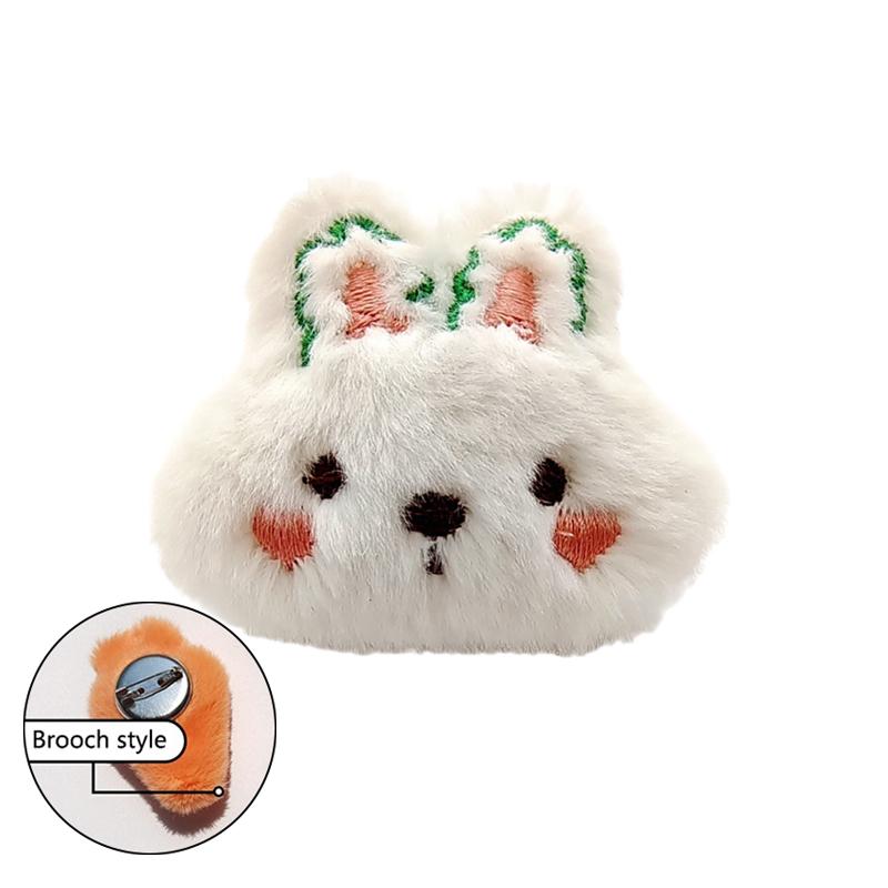 Süße Karotte Hase Plüsch Brosche 3D Cartoon Kaninchen Puppe Pin Tasche Mantel Pullover Schal Abzeichen Pins Accessorie