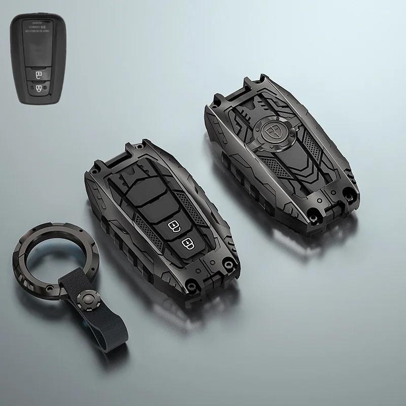 Styling Mouldings Zinc Alloy Car Key Case Cover For Toyota Corolla Prius Camry V70 C-HR RAV4 Hybrid Highlander Altis Land Cruise