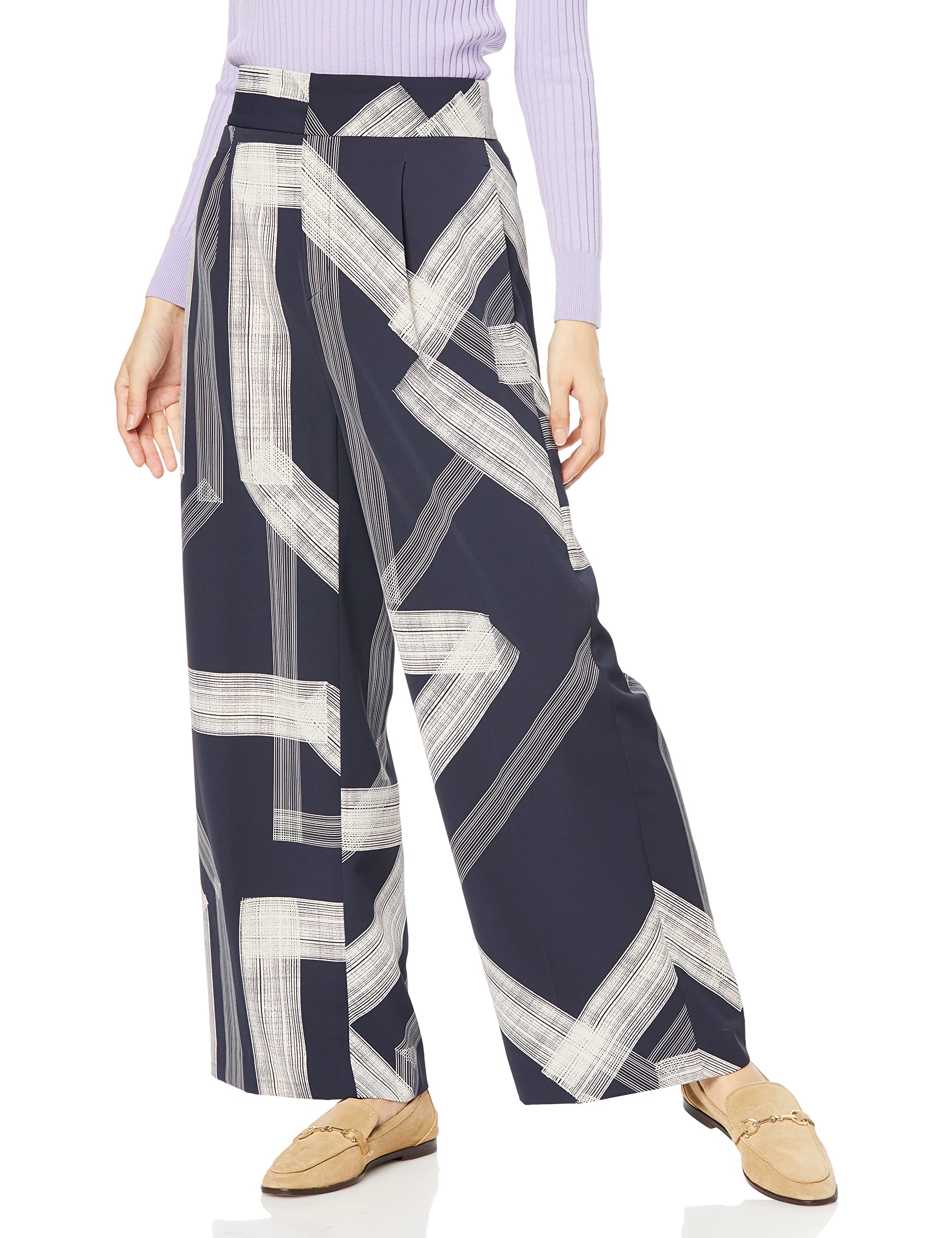 

FRAY I.D. Women s Printed Wide Pants FWFP224071 NVY 1