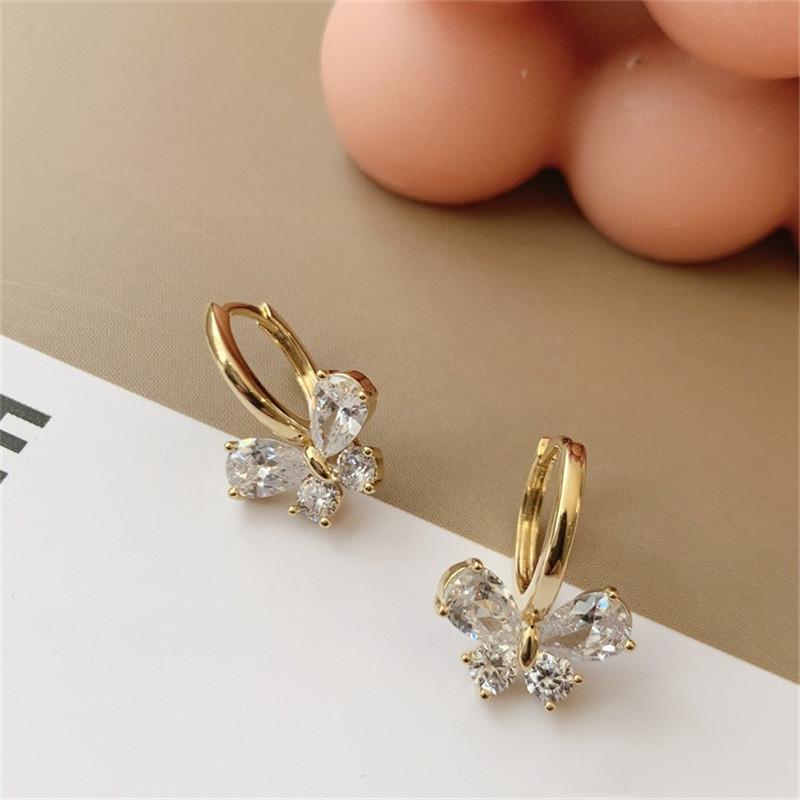High-End Koreanische Kristall Schleifenohrringe - Einfaches und Trendiges Modeaccessoire