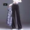 Women's Corduroy Wide-Leg Casual Pants - Autumn/Winter, Thickened, Plus Size, Straight, Loose Fit