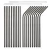 20Pcs Reusable Black Straw Set 304 Stainless Steel Straw Straight Bent Drinking Straw With Cleaning Brush Home Bar Accessory