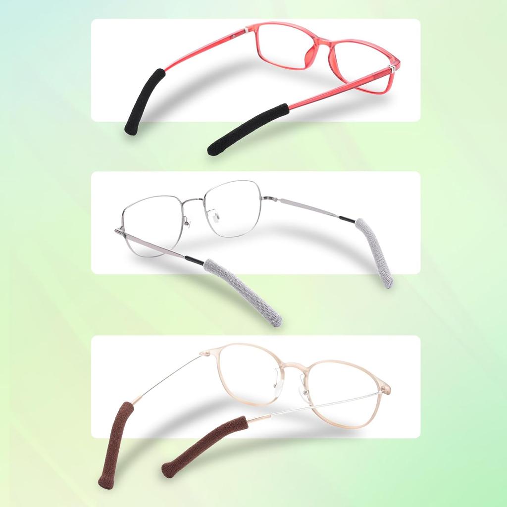 Ear Cushion, Anti-Slip Elastic Comfort Eyeglasses Temple Tips Sleeve, Soft and Well-Fitting Glasses Ear Grip, Knitting Eyeglass Arm Cushion