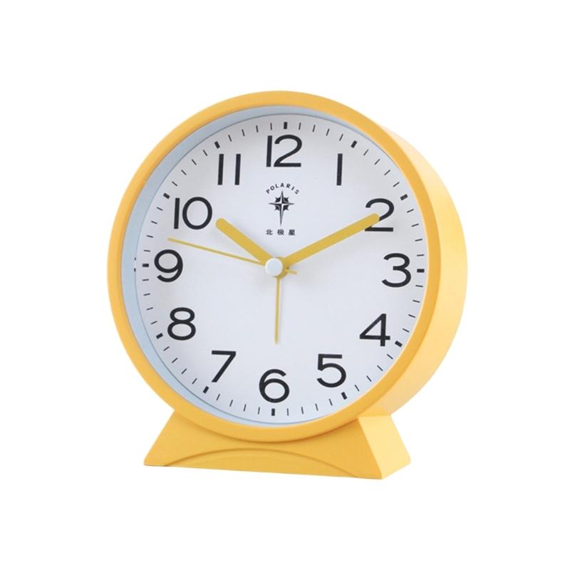 Quiet Movement Kids Alarm Clock with Arabic Numerals Modern Minimalists Battery Operated Table Clock for Student Gift