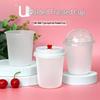 U-shaped Clear Milk Tea Cups with Lids