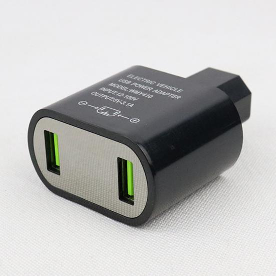 Electric Car Phone Charger LED Digital Display DC 12-100V Electric Vehicle Phone USB Power Adapter with Voltmeter for Smartphone