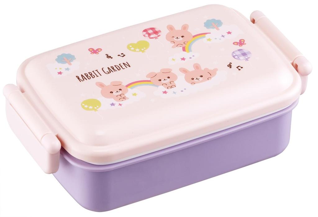 Skater Lunch with a Soft Single Made In Rabbit for Girls Children's Box, 450ml, Dome-Shaped Lid, Tier, Japan, Garden, (RBF3ANAG-A)