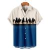 Shirts For Men 3d Vintage Fashion Violin Rocker Printed Rockabilly Hawaiian Shirt Short Sleeve Tops Outdoor Street Clothing