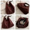 New Autumn and Winter Vintage Women's Bag Fashion Large Capacity Suede Shoulder Bag Simple with Button Versatile Bucket Bag
