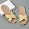 Women's Linen Slippers Lightweight House Shoes, Simple Slip On Open Toe Indoor Slippers for Comfortable Home Wear