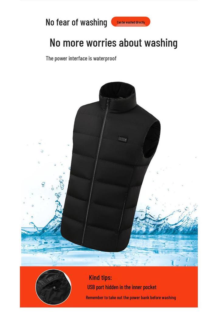 Wow Oh Smart USB-Powered Heated Vest for Men - 26-Zone Temperature Control
