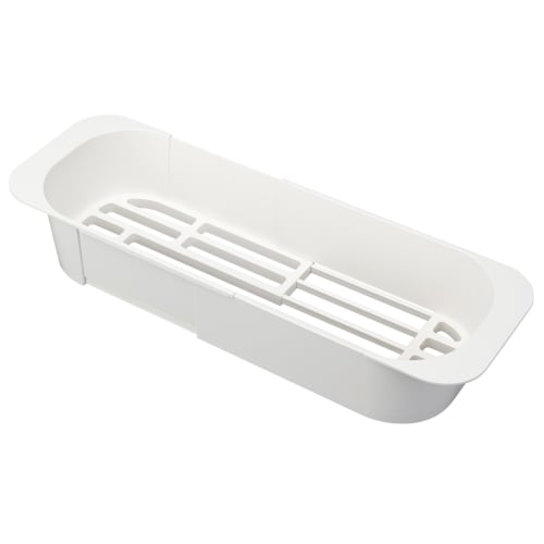 Yamazaki Industries Expandable Dish Drainer Basket, Aqua, White, 3228