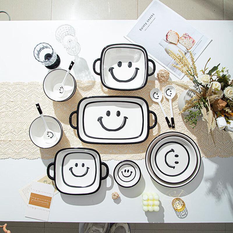 Smiley-Gesicht Keramik Geschirrset