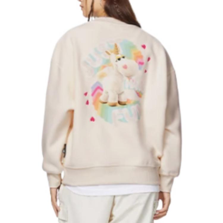 Li Ning X Disney Sweatshirts Women's Ecru Crew Neck Thickened Regular AWDSF36-2