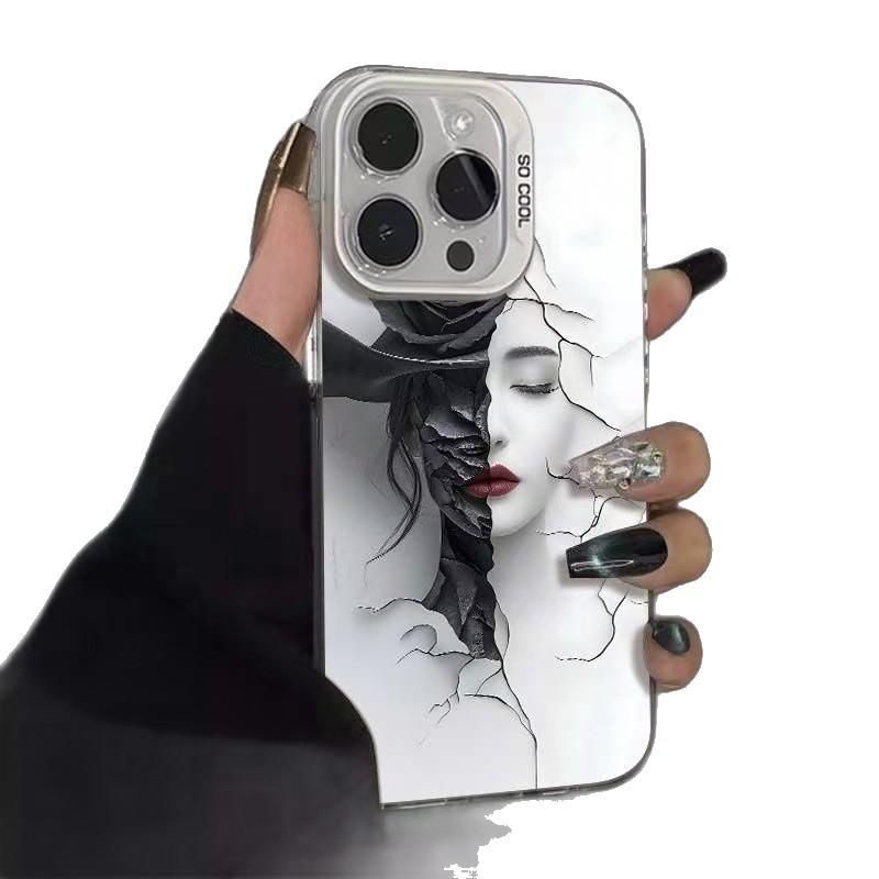 The New Rose Woman Is Suitable for Iphone17 Mobile Phone Case Apple 16promax/15 Anti-drop 14pro13 Europe and America