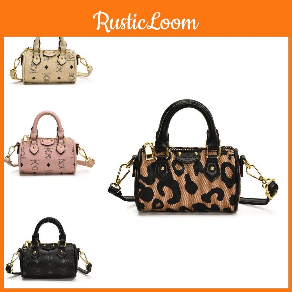 Modern Fashionable Kids Handbag With Lightweight Design Available In Black Pink And Leopard