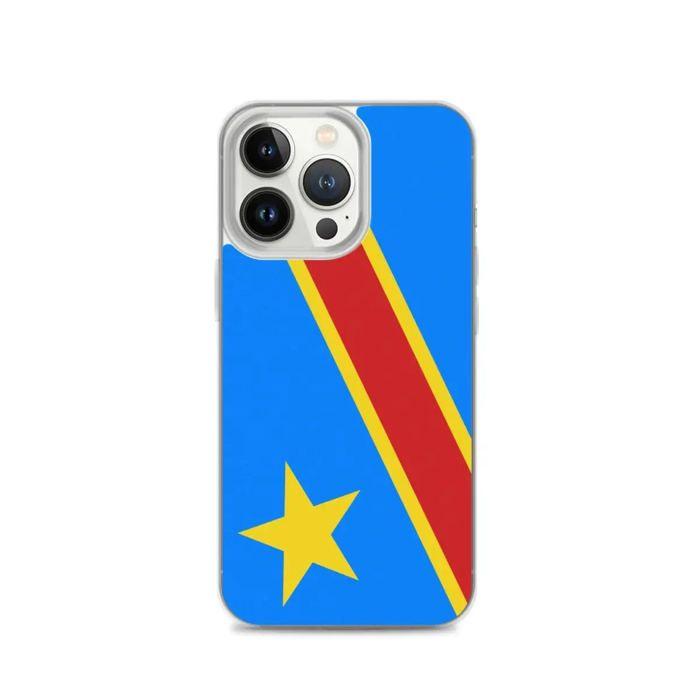 Coque iPhone - Drapeau République Démocratique du Congo - Souple - Multicolore - TPU - Transparentní