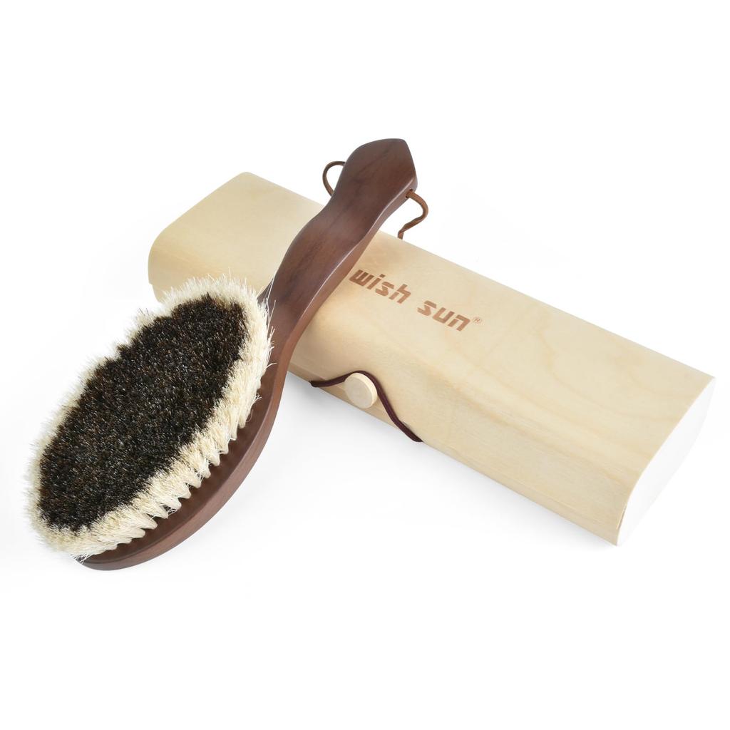 AutoGo Clothes Suit Dust Lint Natural Wooden Beechwood Horsehair Brush with Pollen and Dust Removal Brush, Anti-Static, Brush, Removal, Removal, 100%