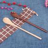 2 Pcs Mixing Spoon Tea Scoop Wood Soup Spoons Bowls with Coffee Honey Stirrer Stirring Ice Cream Wooden Scoops