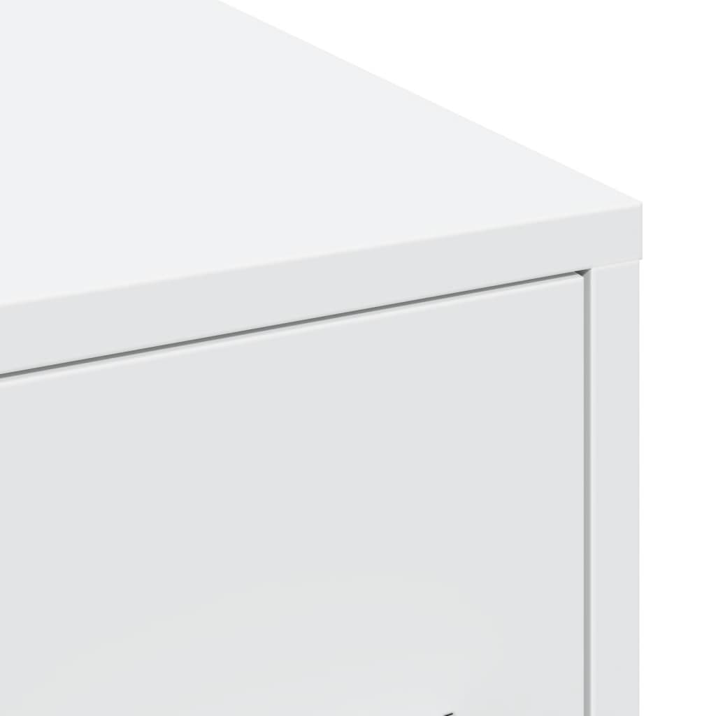 Narrow Bathroom Cabinet with Casters White Particleboard