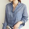 Womens Tops Fashion Summer Linen White Shirt Women Long Sleeve Blouse Korean Woman Clothes