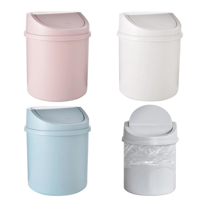 Lixeira Portátil Pequena de Mesa com Tampa sem Odor para Sala de Estar, Quarto, Escritório, Mesa de Leitura, Organização