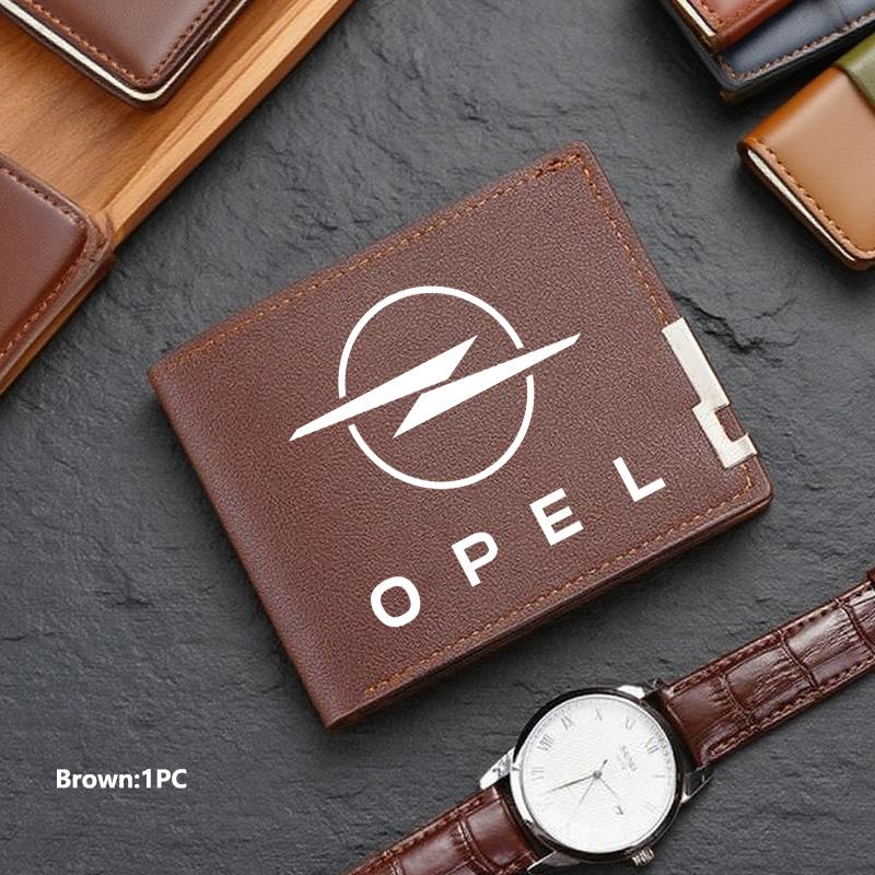 New Fashion Business Wallet Leather Car Logo Card Holder Men Coin Purse For Opel ADAM ASTRA J K CORSA E INSIGNIA MOKKA VIVA