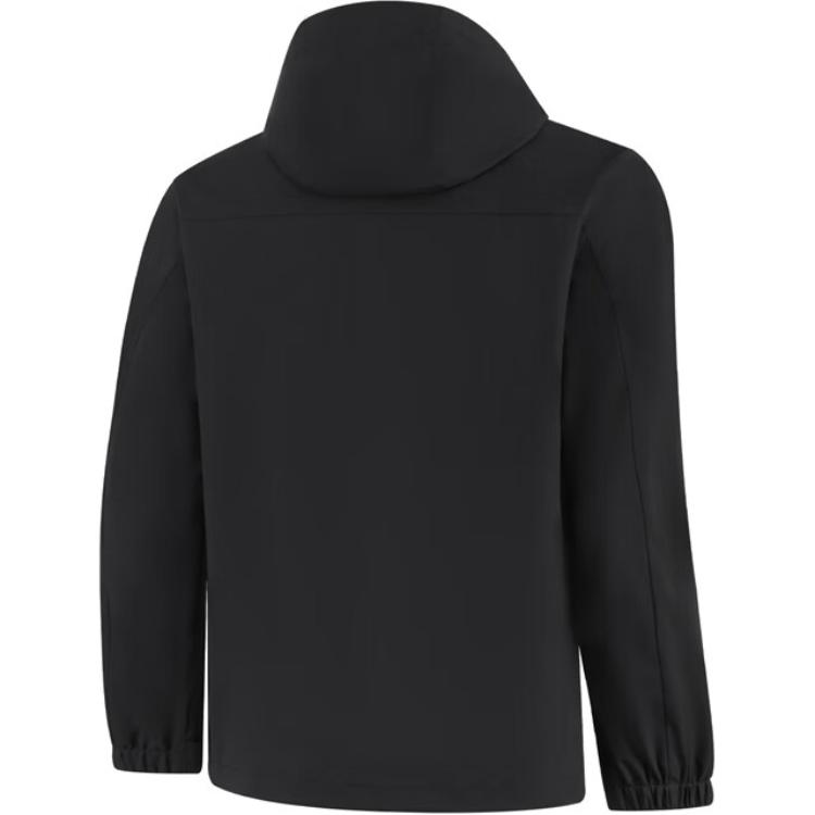 Li Ning Solid Color Zipper Hooded Versatile Sports Jacket Men Jacket Black AFDUA07-2