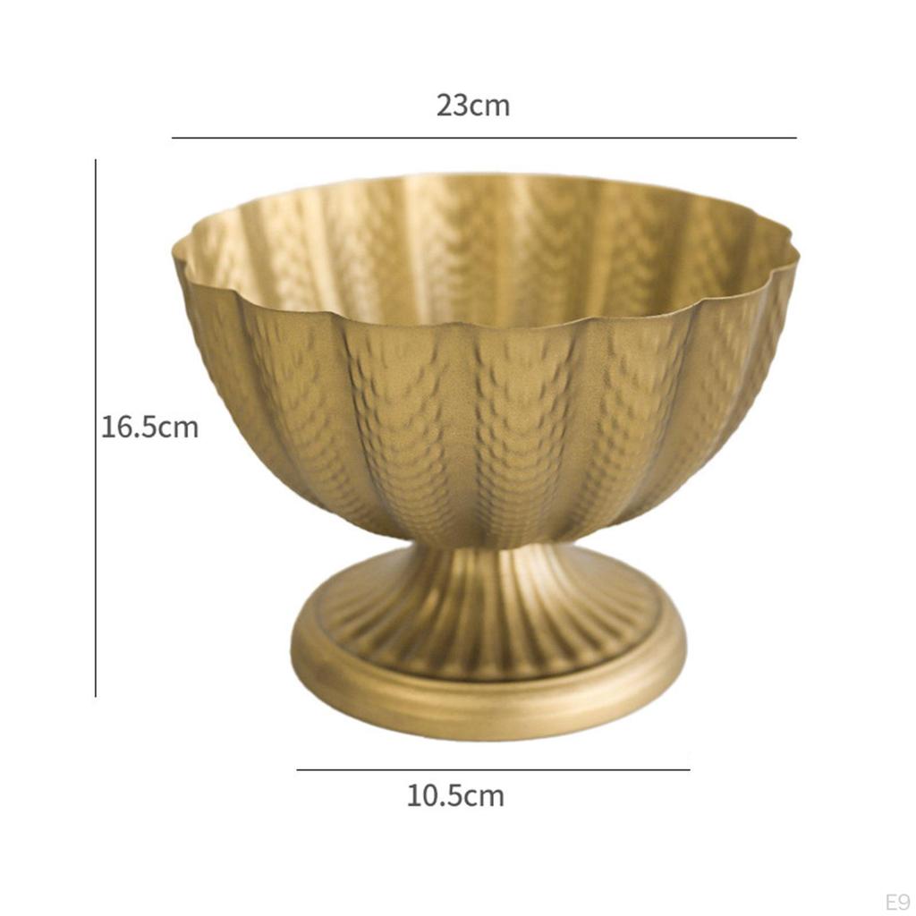 Classic Urn Planter for Home Arrangement Metal Basin Living Room Decor