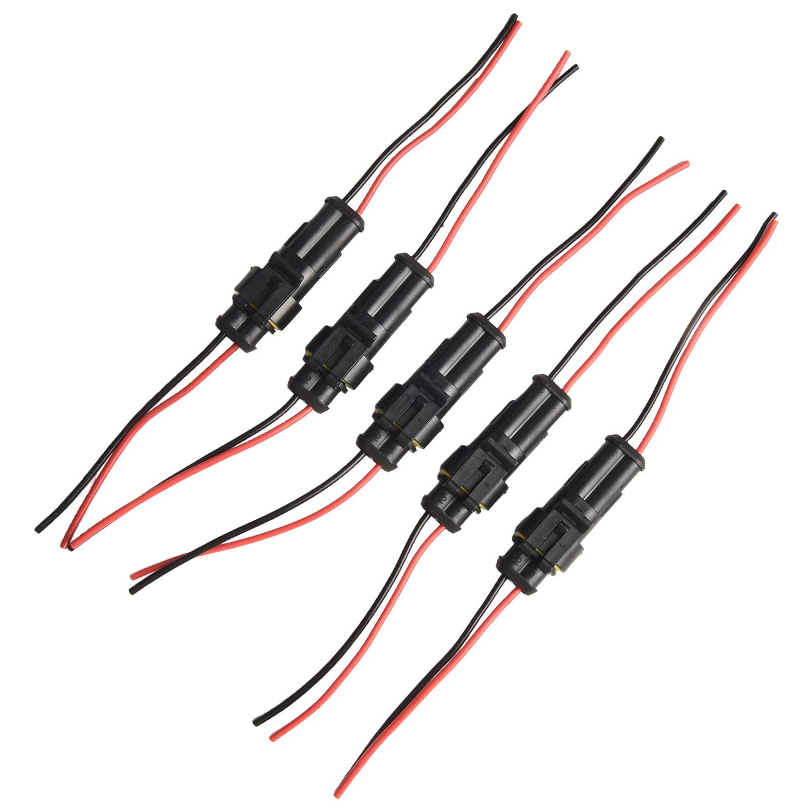 

5Sets 2 Pin Way Electrical Wire Connector Automotive Male Female Electrical Connectors Quick Disconnect Wire Connectors 2pin