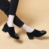 Deep Mouth Single Shoes Women's Spring Niche Personalized Square Buckle High Heels Black Thick Heel Premium Ankle Shoes