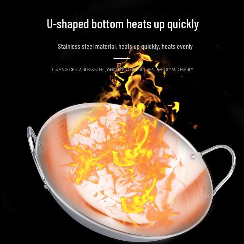 XinDeRui Cast Iron Double Handle Wok