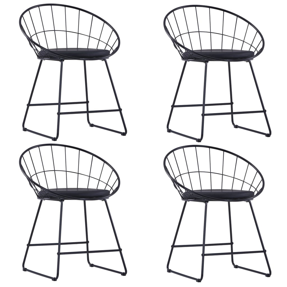 Chaises à manger similicuir lot de 4  acier