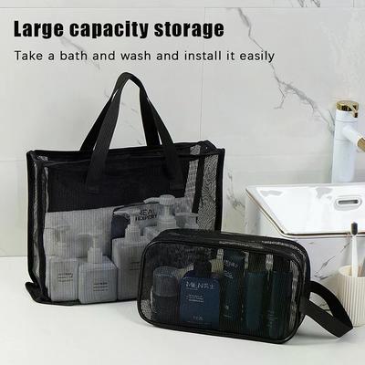 Tragbare Reise-Wasch-Körper-Dusch-Aufbewahrungstasche; Große Netztasche für Make-up und Kosmetik; Vielseitige Toilettenartikel-Handtaschen.