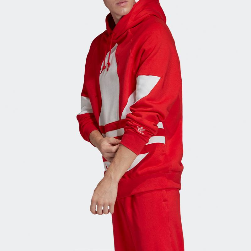 Adidas Originals Big Trefoil Logo Casual Loose Hooded Sweatshirt Men Vivid Red FM9907
