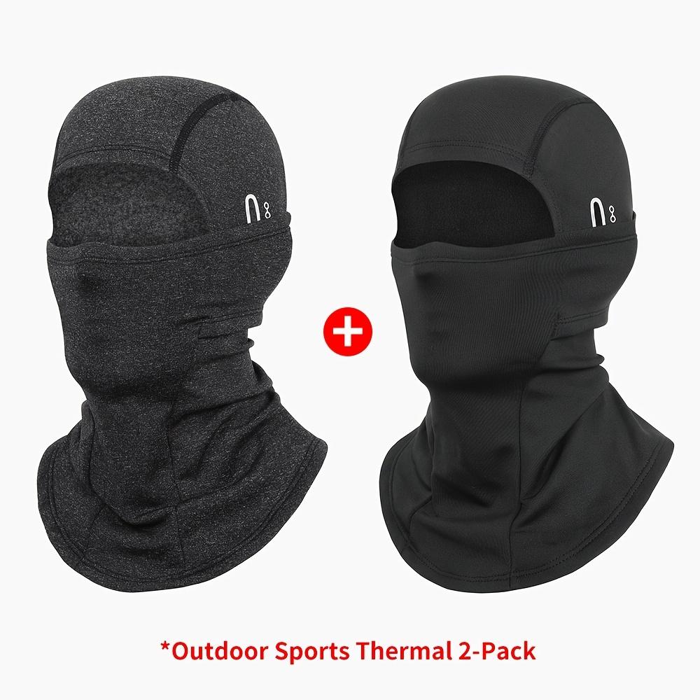 2PC Winter Fleece Balaclava Set for Men and Women, Motorcycle Cycling Skiing Full Face Mask and Neck Cover, High Stretch Fabric