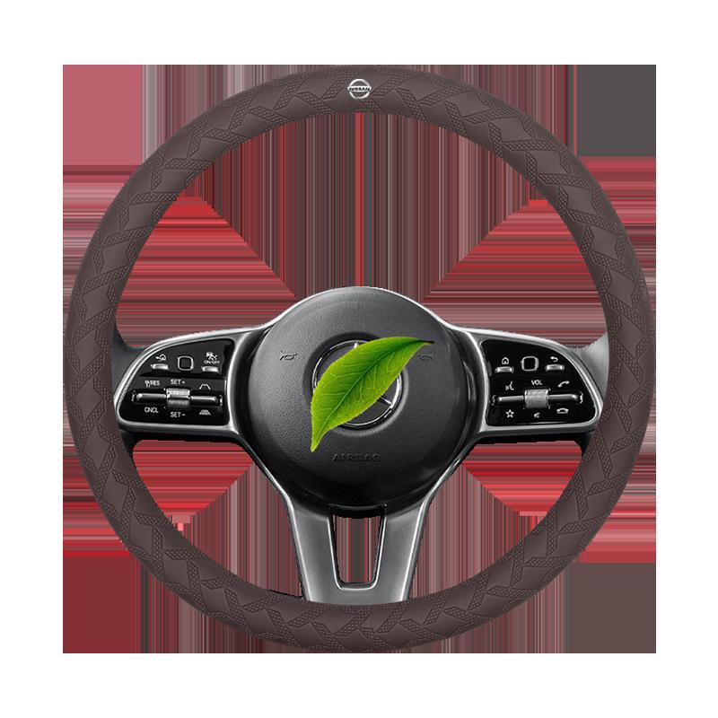 Napa Leather 3D Textured Non-Slip Steering Wheel Cover for Nissan Models
