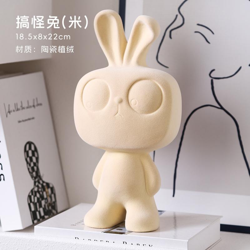 Creative Ceramic Ornaments Cartoon Rabbit Statue Angry Bears Figurine Abstract Feet Sculpture Stylish Home Décor Desk Decoration
