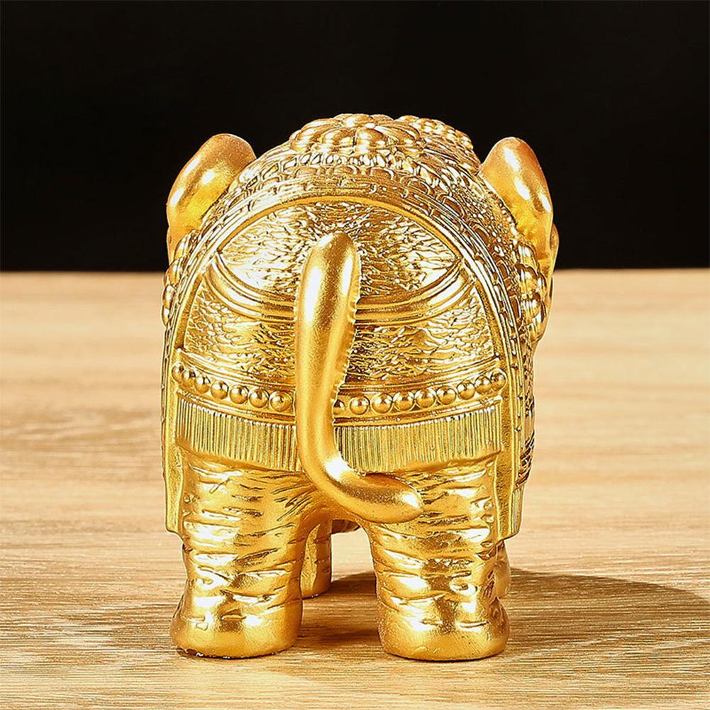 Gold Elephant Statue Large Gold Elephant Statue Home Office Decor Elephant Statue Collectible Figurine Bookshelf TV Stand Decor