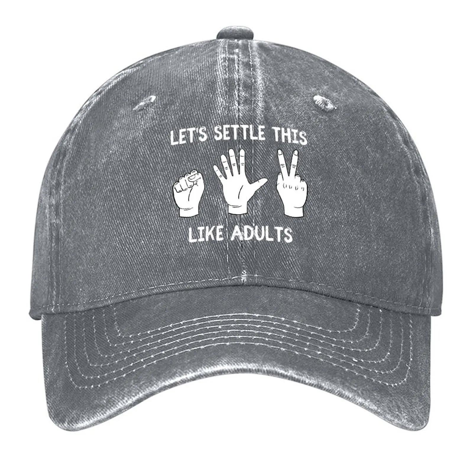 Let s Settle This Like Adults Rock Paper Scissors Baseball Cap Sun Cap beach hat Icon Hood Man Women s