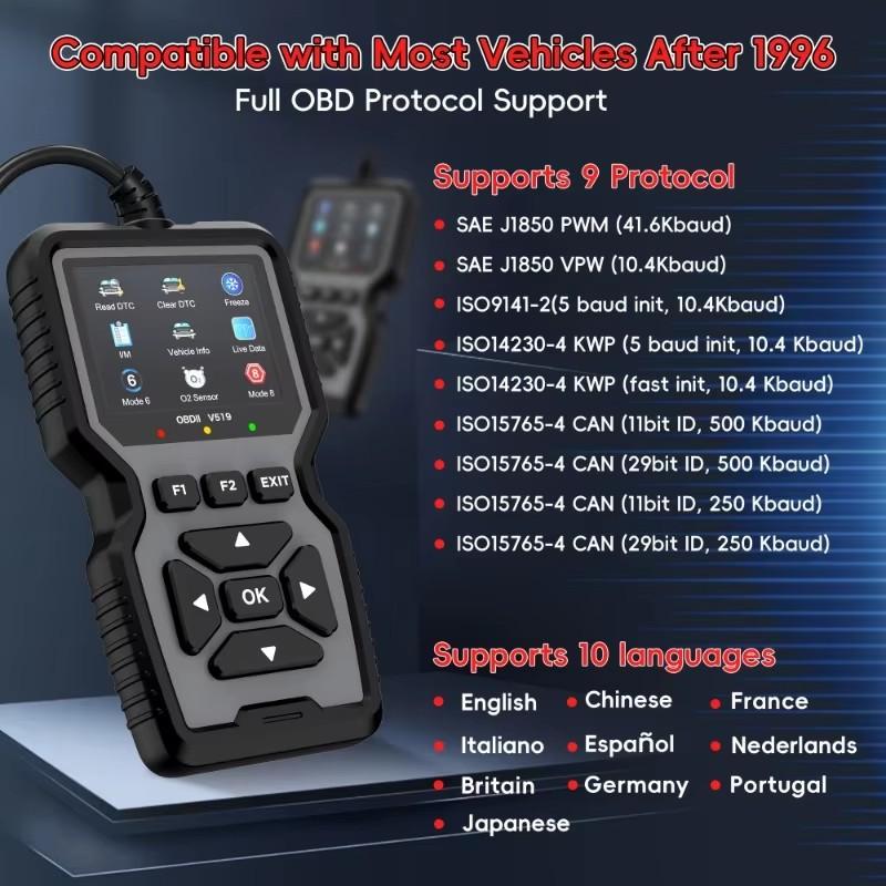 Advanced OBD2 Scanning Diagnostic Tool Professional Engine Code Reader And Reset Real-Time Data Diagnostic Reading Tool