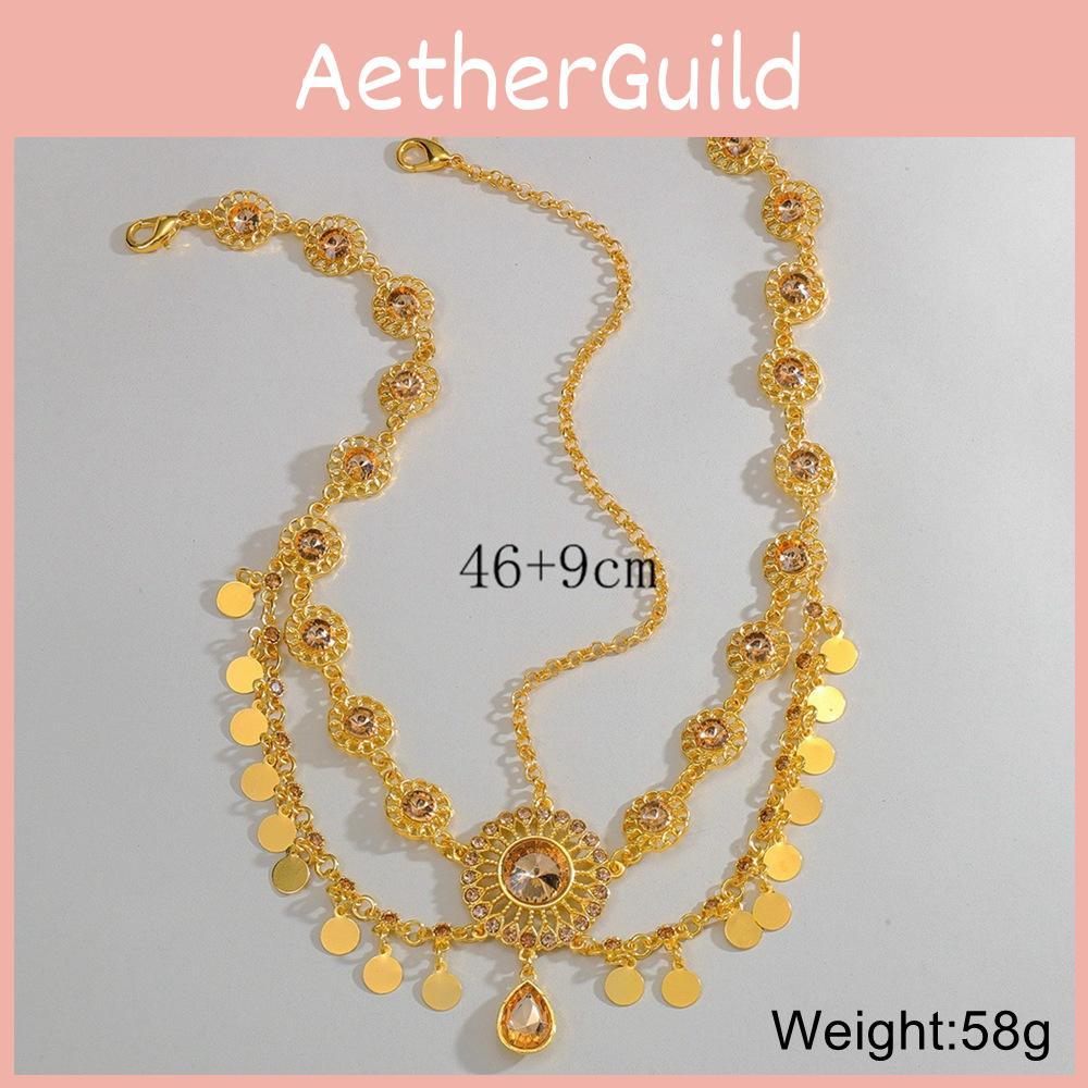 Simulovaný drahokam Elegantní dekorace Dámská zlatá pokrývka hlavy s designovým střapcem