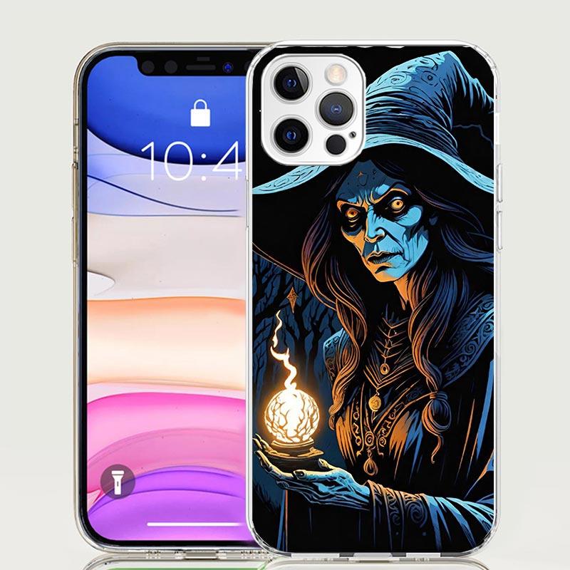 Halloween Moon Witch Horror Phone Case for Apple iPhone 17 Air 16 15 Plus 14 + 13 Mini 12 11 Pro Max 7 8 SE 16Max Soft Shell Cov