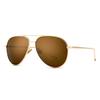 SUNGAIT Lightweight Oversized Aviator Sunglasses Mirrored Polarized Lenses Gold SGT603TKC JP Women's - (Light Frame/Brown Lenses)