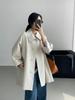 So Berlin Holiday: Women's Korean Style Loose Turn-Down Collar Mid-Length Trench Coat